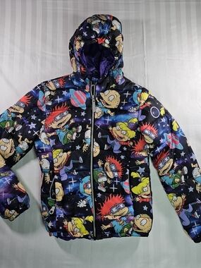 Nickelodeon Purple Cartoon-Print Puffer Jacket